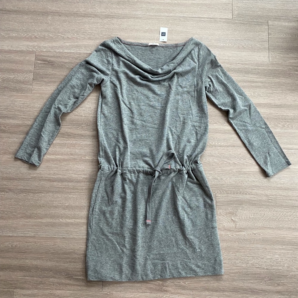 *NEW* Gap gray sweatshirt drawstring dress